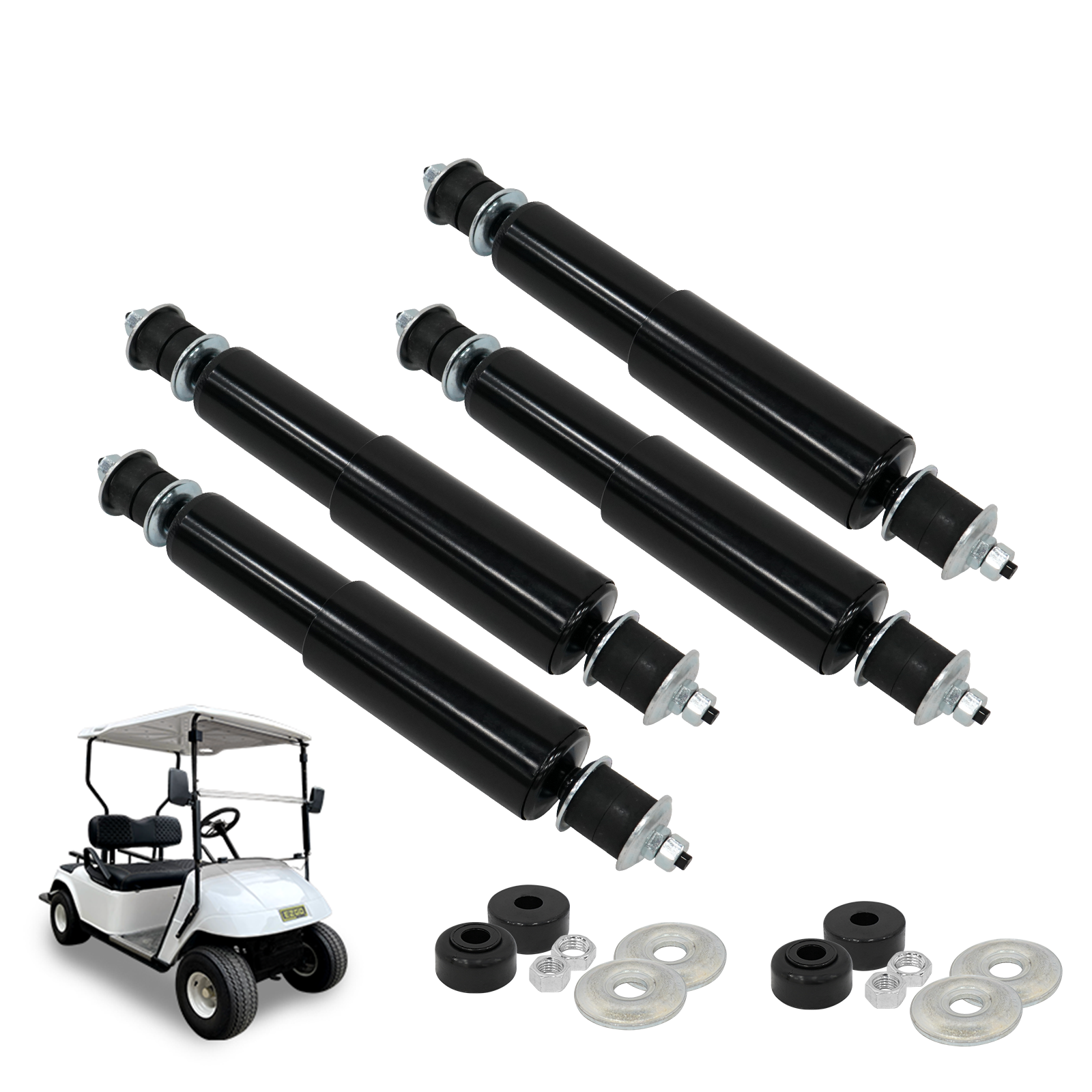 SongChuan Golf Cart Front and Rear Shock Absorbers for EZGO 1994-Up TXT Golf Cart Replaces OEM# 76418-G01, 70248-G01, 70324-G01, 76419-G01 - Set of 4