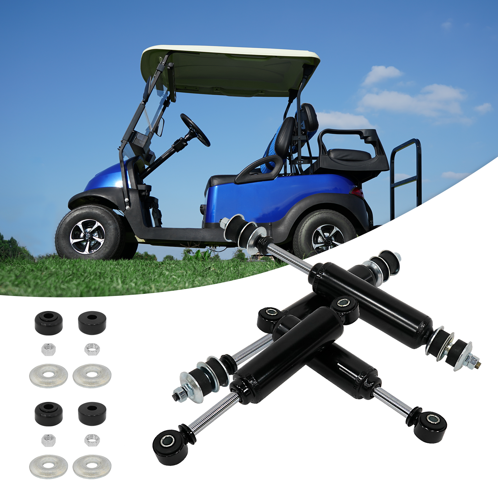 SongChuan Club Car Golf Cart Front and Rear Shock Absorber Kit 4 Pieces Suitable for Club Car DS and Precedent Golf Carts 1014235 1013164 Golf Shock Absorber