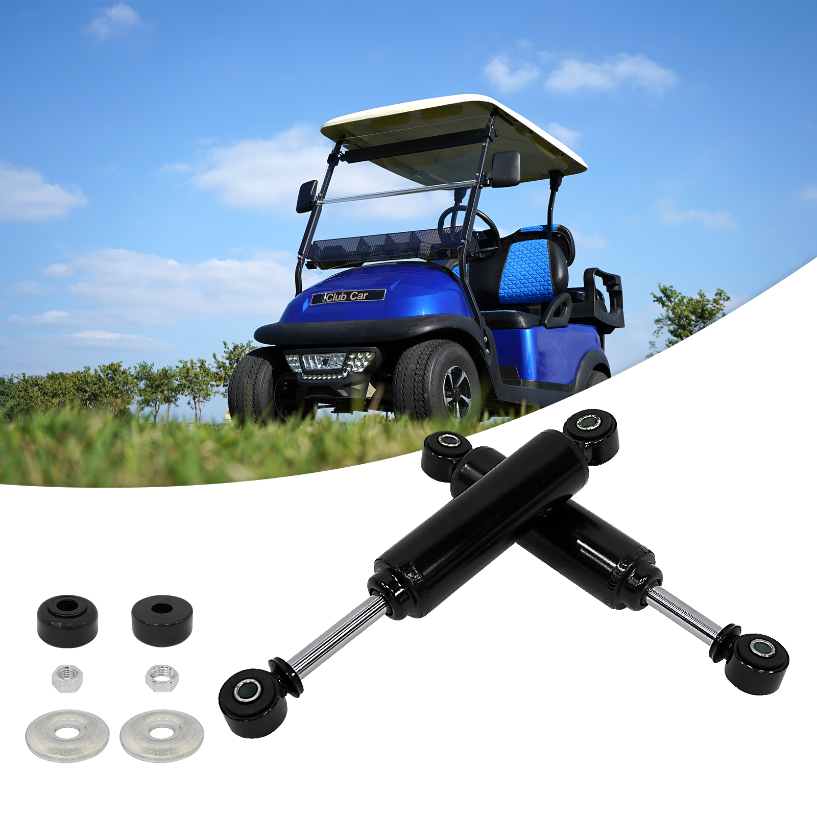 SongChuan Club Car Golf Cart Front and Rear Shock Absorber Kit 2 Pieces Suitable for Club Car DS and Precedent Golf Carts 1014235 1013164 Golf Shock Absorber