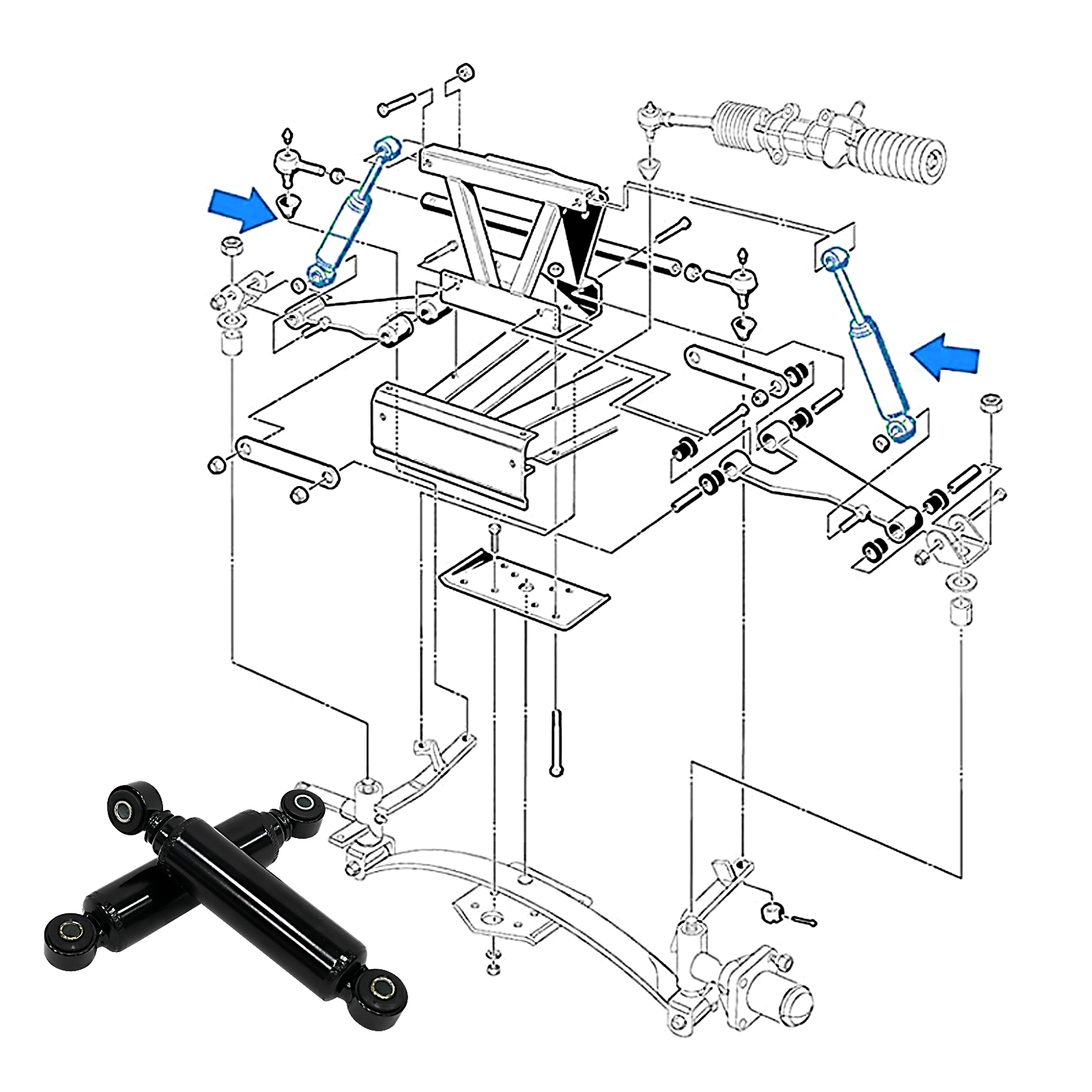 DS PrecisionShock Series - Golf Cart Front and Rear Shock Absorbers