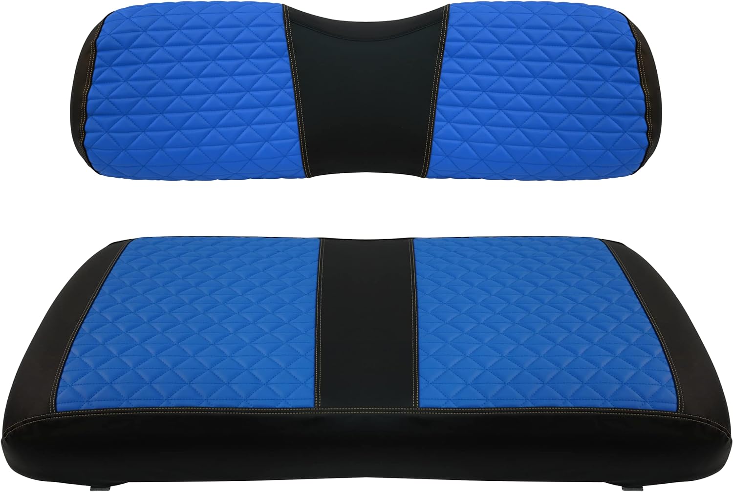 Golf Cart SongChuan High-end Seat Cover, 【Triangle Handmade Hand Cut Line Leather Seat Cover Front Plus Rear】 (For Club Car DS Models) Support Customization