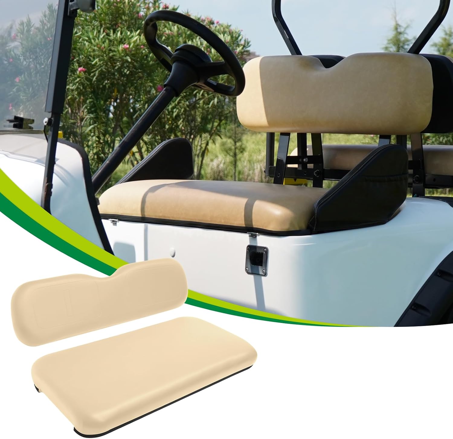 SongChuan Golf Cart Replacement Seat Fits EZGO TXT RXV Club Car Precedent DS Golf Cart, Factory Style Golf Cart Front Seat Cushion and Seat Back 【Customization Supported】