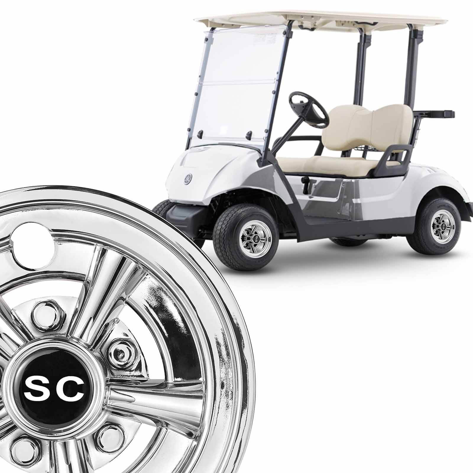 golf cart wheel hubcaps - 8 inches