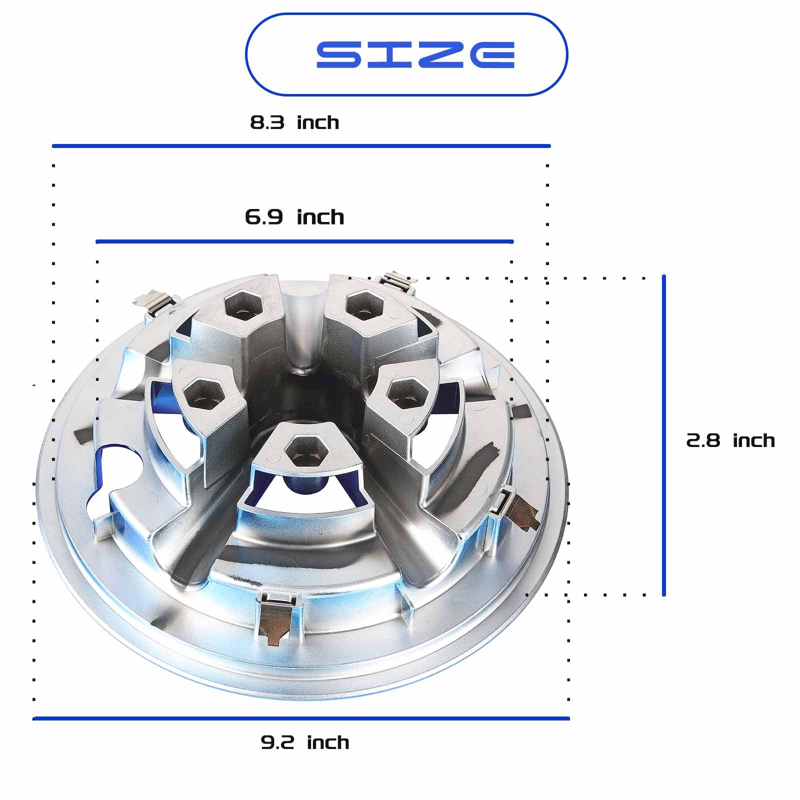 golf cart wheel hubcaps - 8 inches