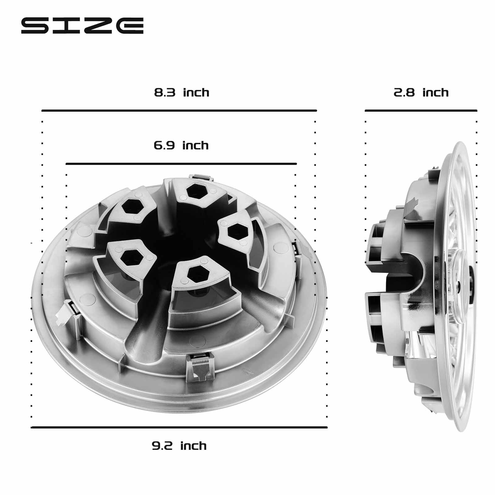 golf cart wheel hubcaps - 8 inches