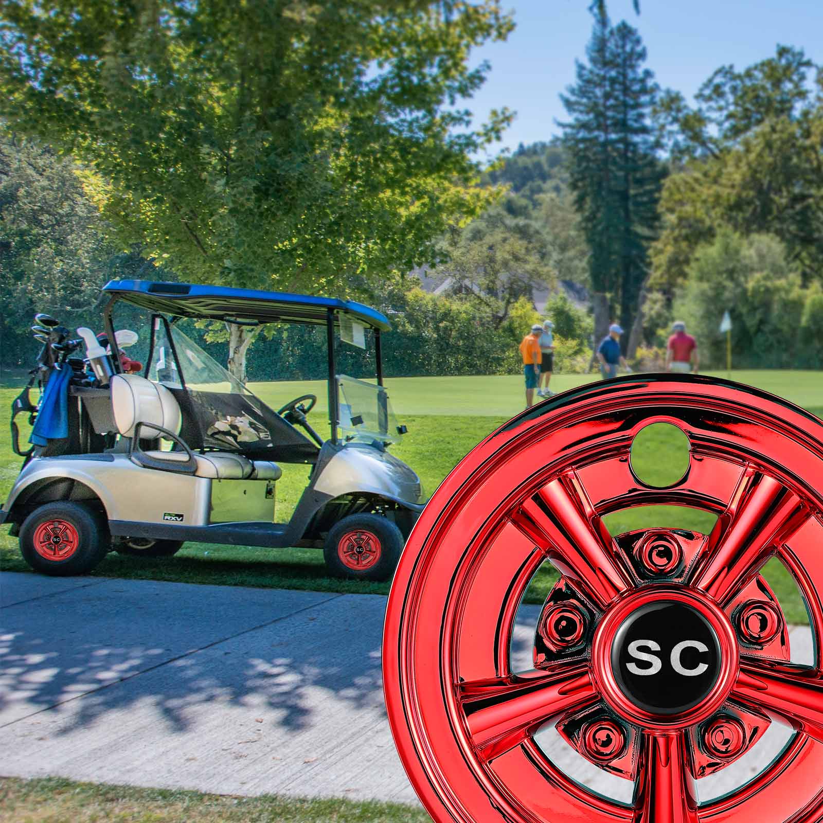 golf cart wheel hubcaps - 8 inches