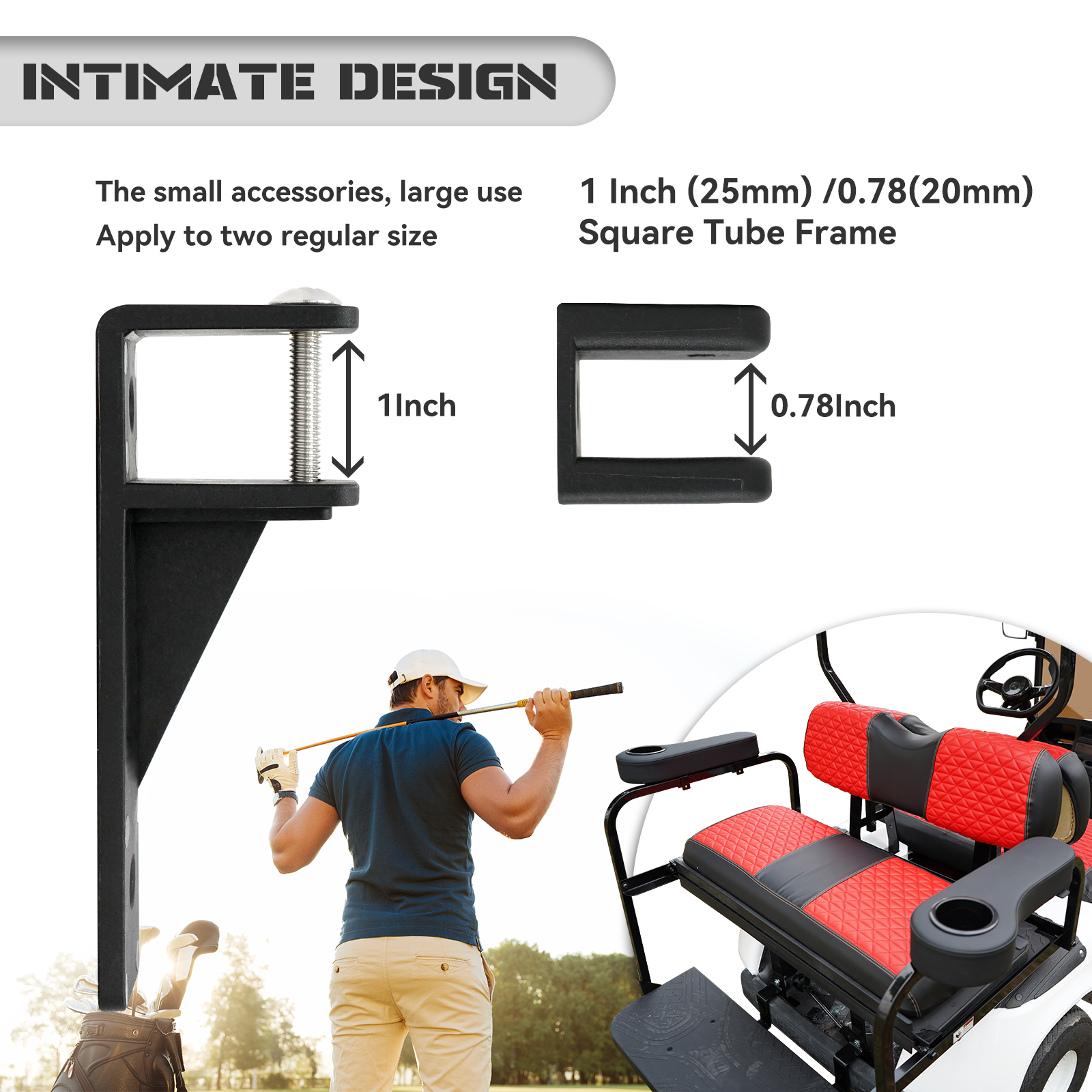 Golf Cart Armrest with Cup Holder