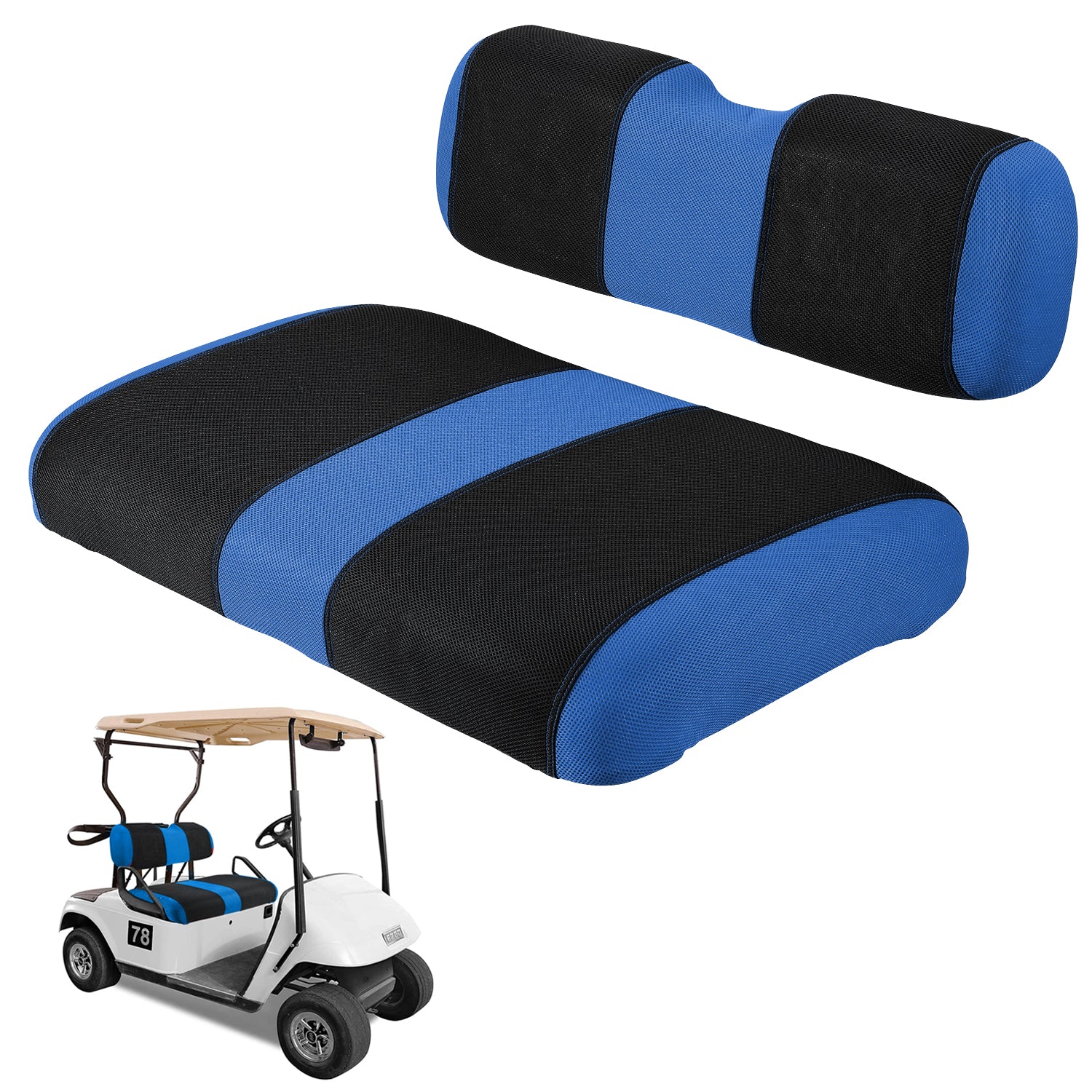 4-piece SongChuan golf cart front and rear seat covers for EZGO RXV 2000.5 and above, washable breathable mesh cloth adjustable golf cart seat covers (not suitable for golf carts with modified seats) 【customization supported】