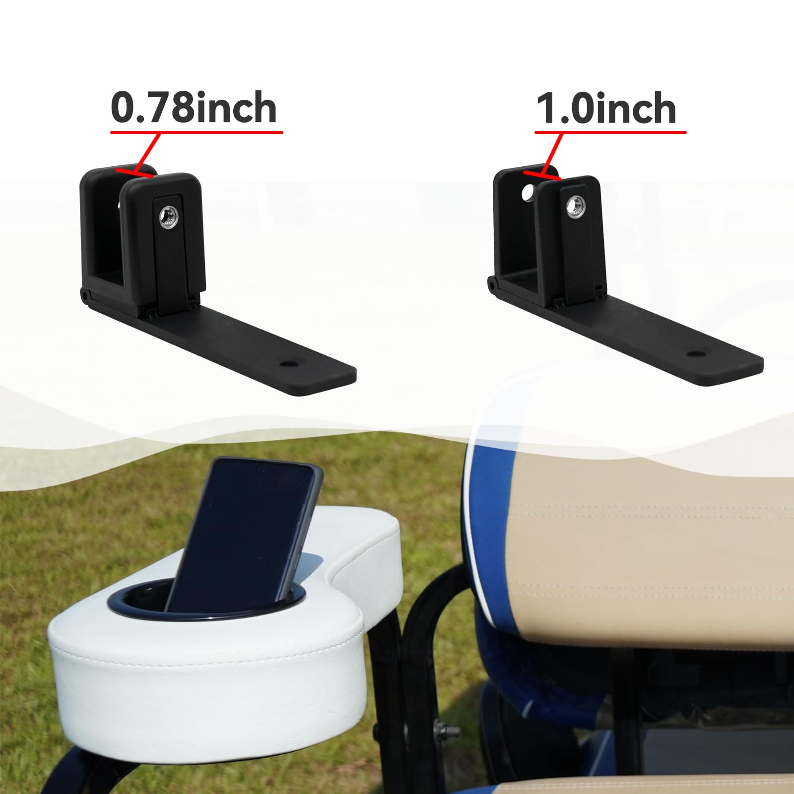 Golf Cart Armrest with Cup Holder for Rear Seat kit