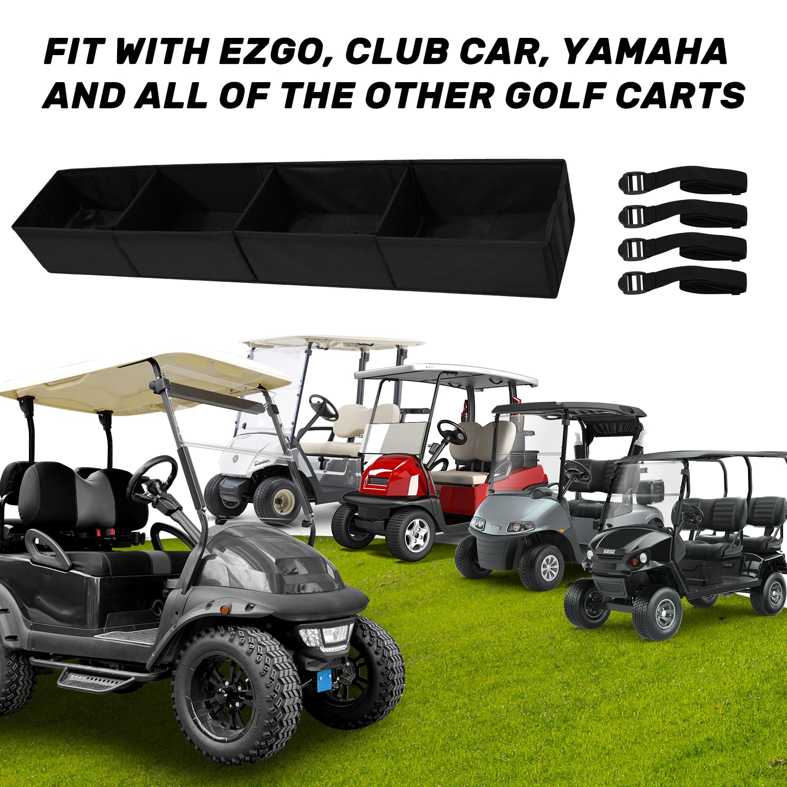 Golf Cart Inner Front Storage Basket for EZGO TXT/RXV, Club Car Precedent/DS, Yamaha Models